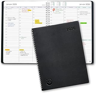 Agenda 2026 par Smart Panda – A4 Agenda Semainier - la Simplicité Inspire la Productivité - Couverture Souple, Intervalles de 30 minutes - Planner avec Notes – en Français